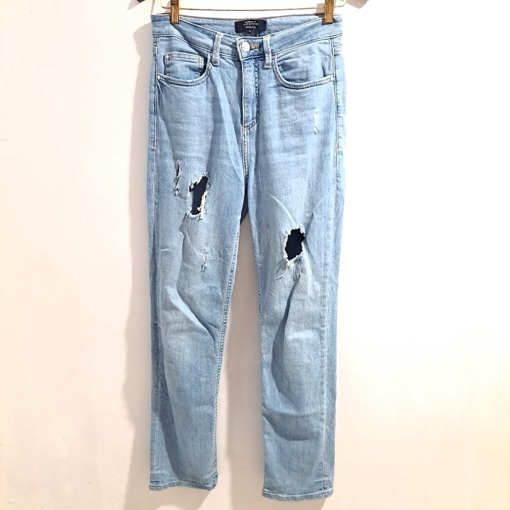 RW&CO | Women's Light Blue Distressed Jeans boyfriend fit